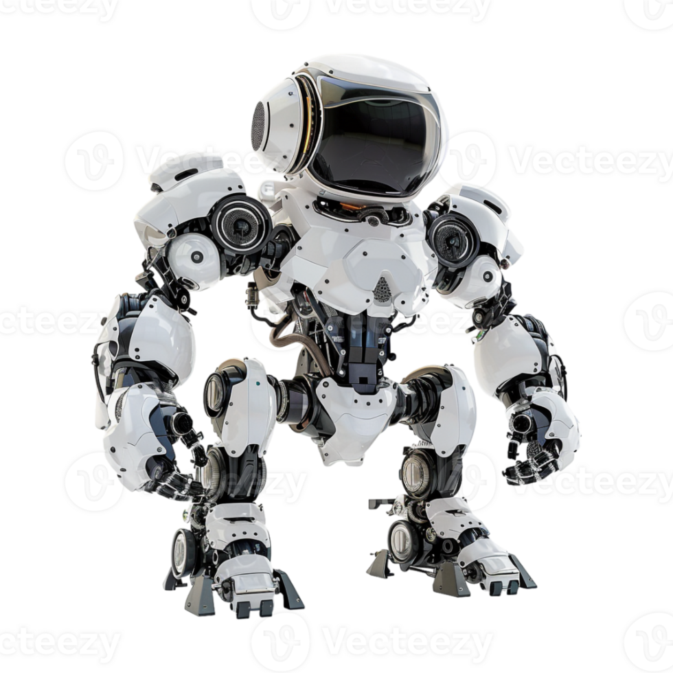 Small Robot Standing on Transparent Background png