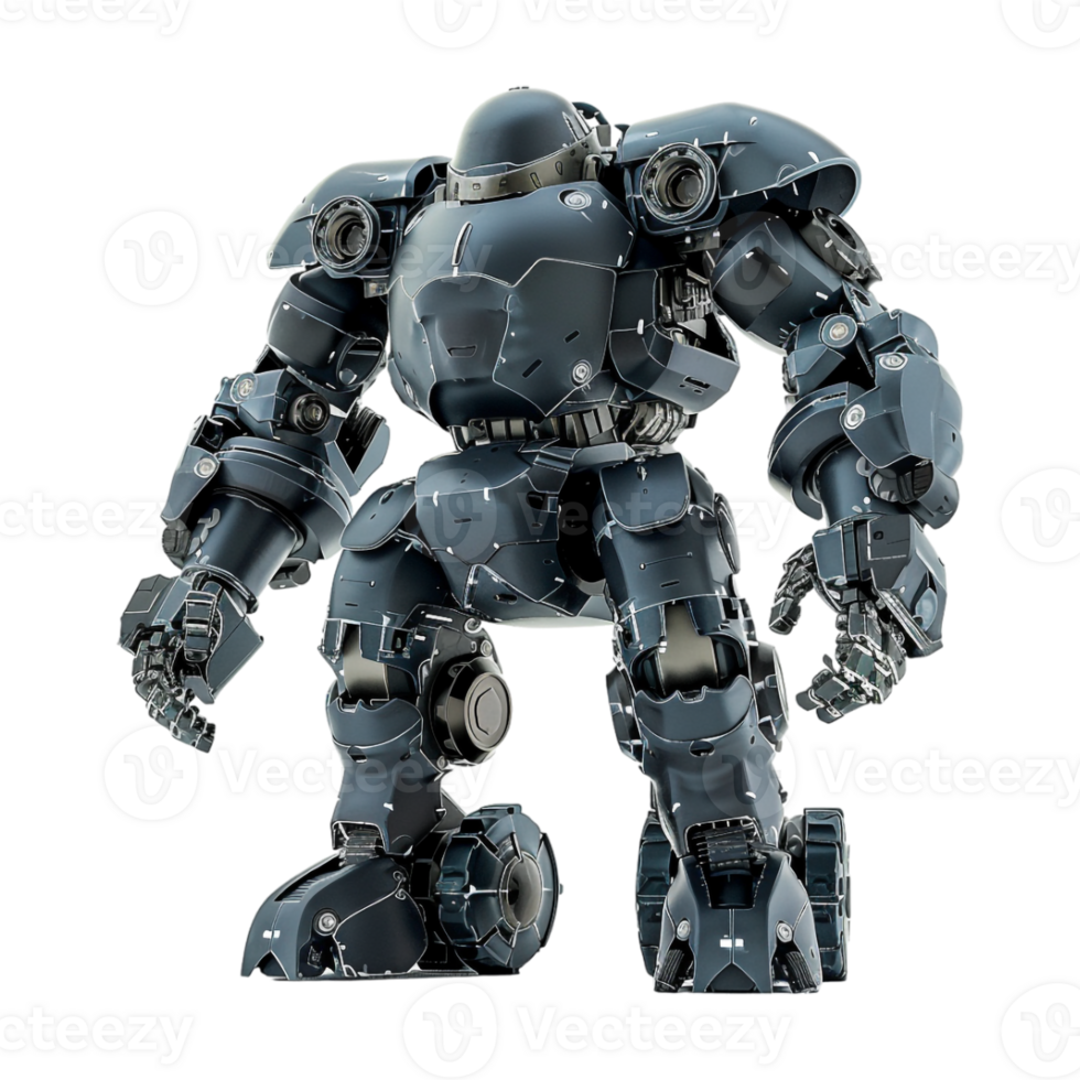 Small Robot Standing on Transparent Background png