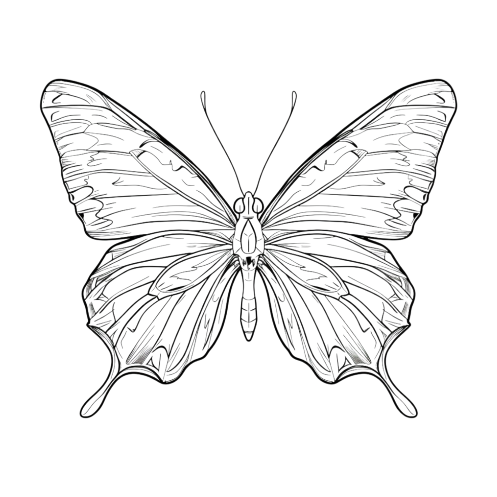 Butterfly Sketch Art on Transparent Background png