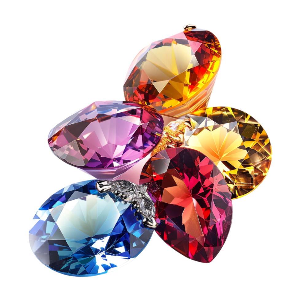 Different Kind of Gem Stones on Transparent Background png