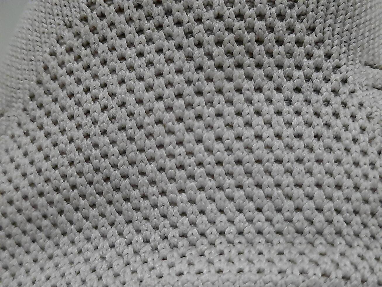 close up of a knitted fabric photo