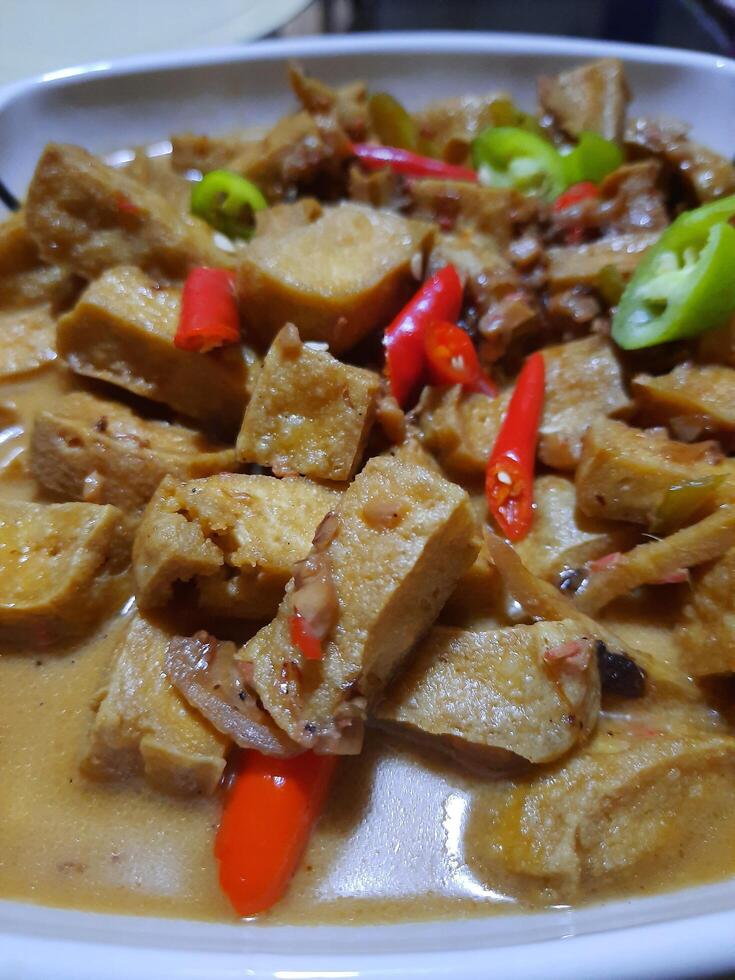 close up photo of Tofu Bicol Express