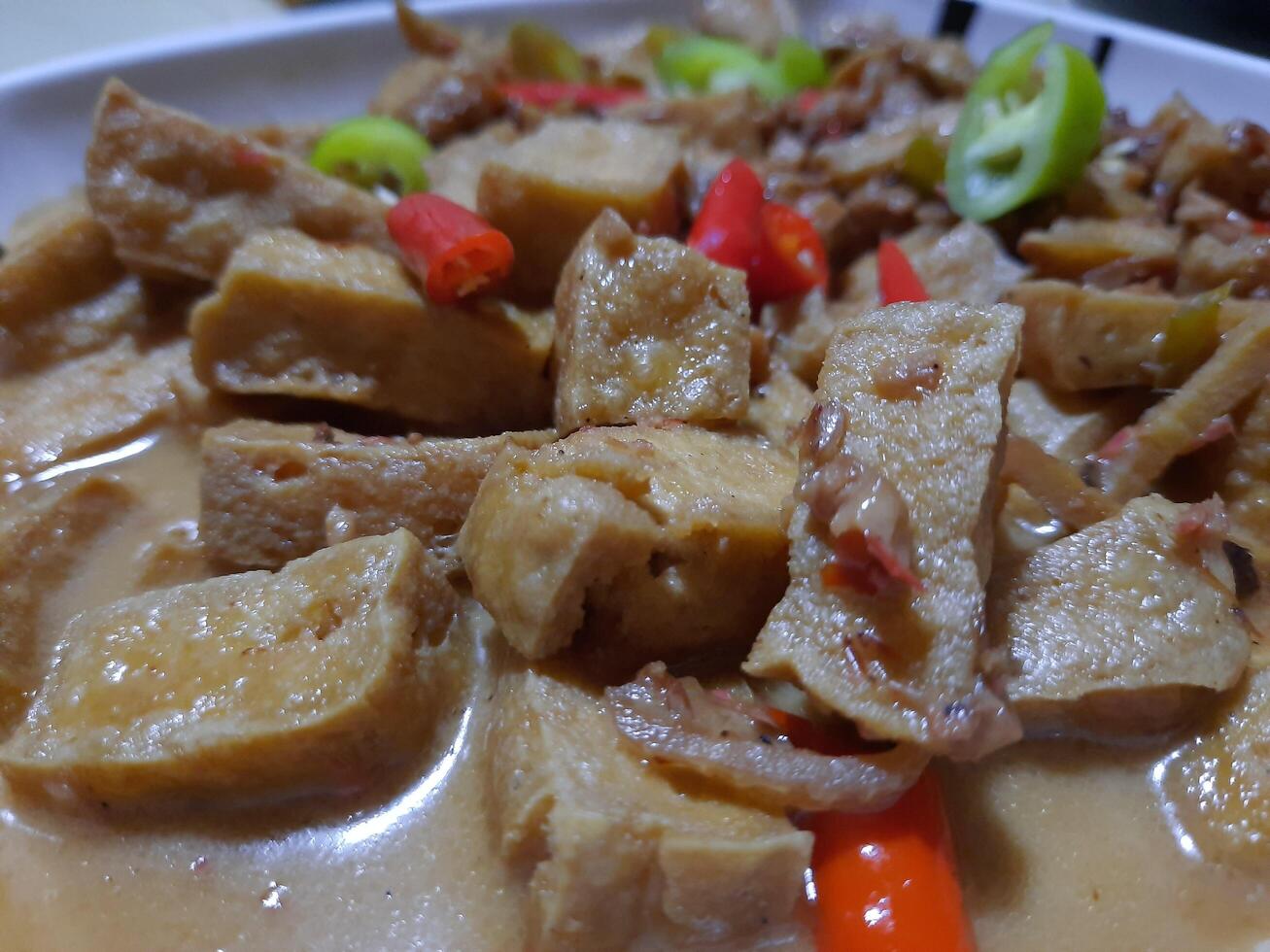 close up photo of Tofu Bicol Express