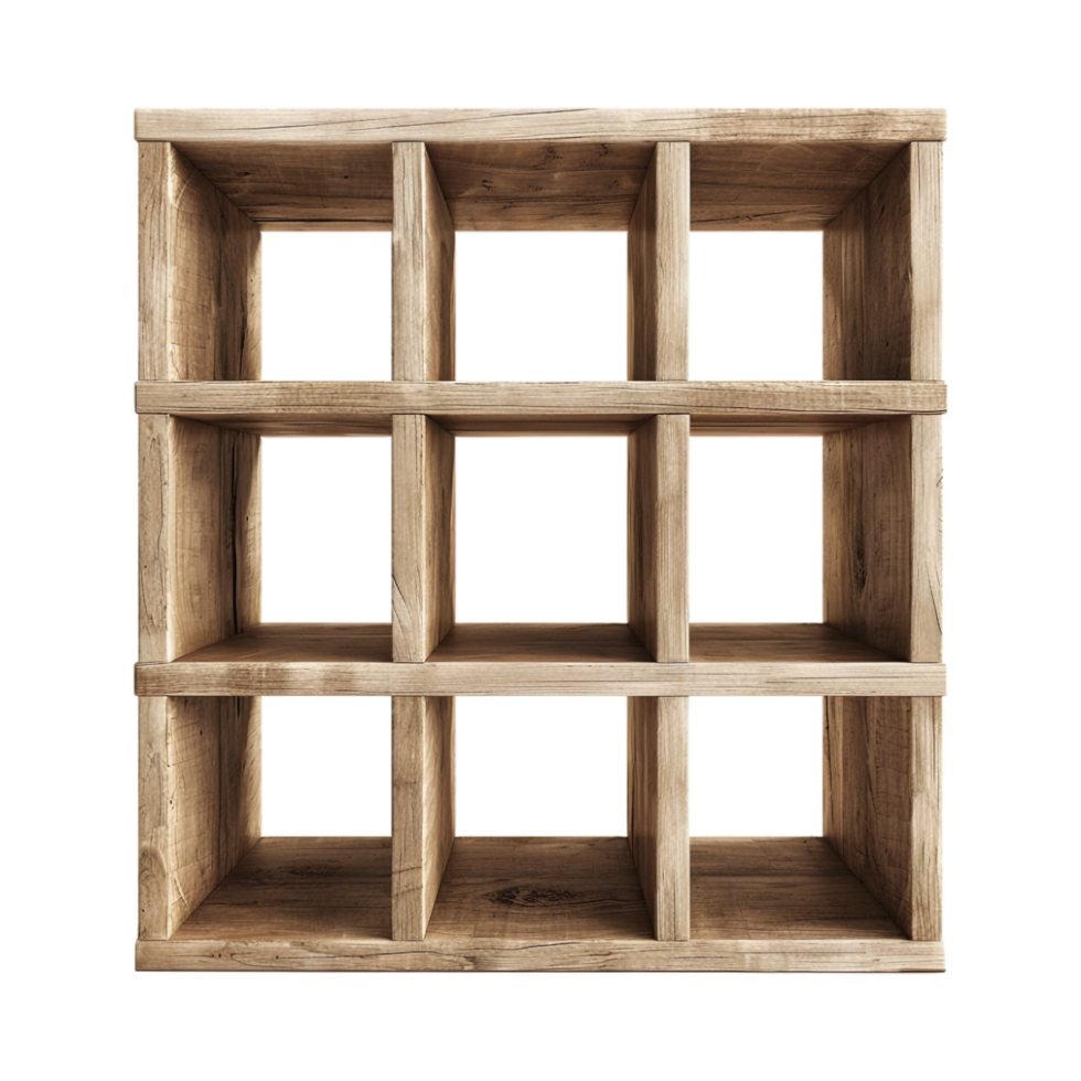 Wooden Square Rack on Transparent Background png