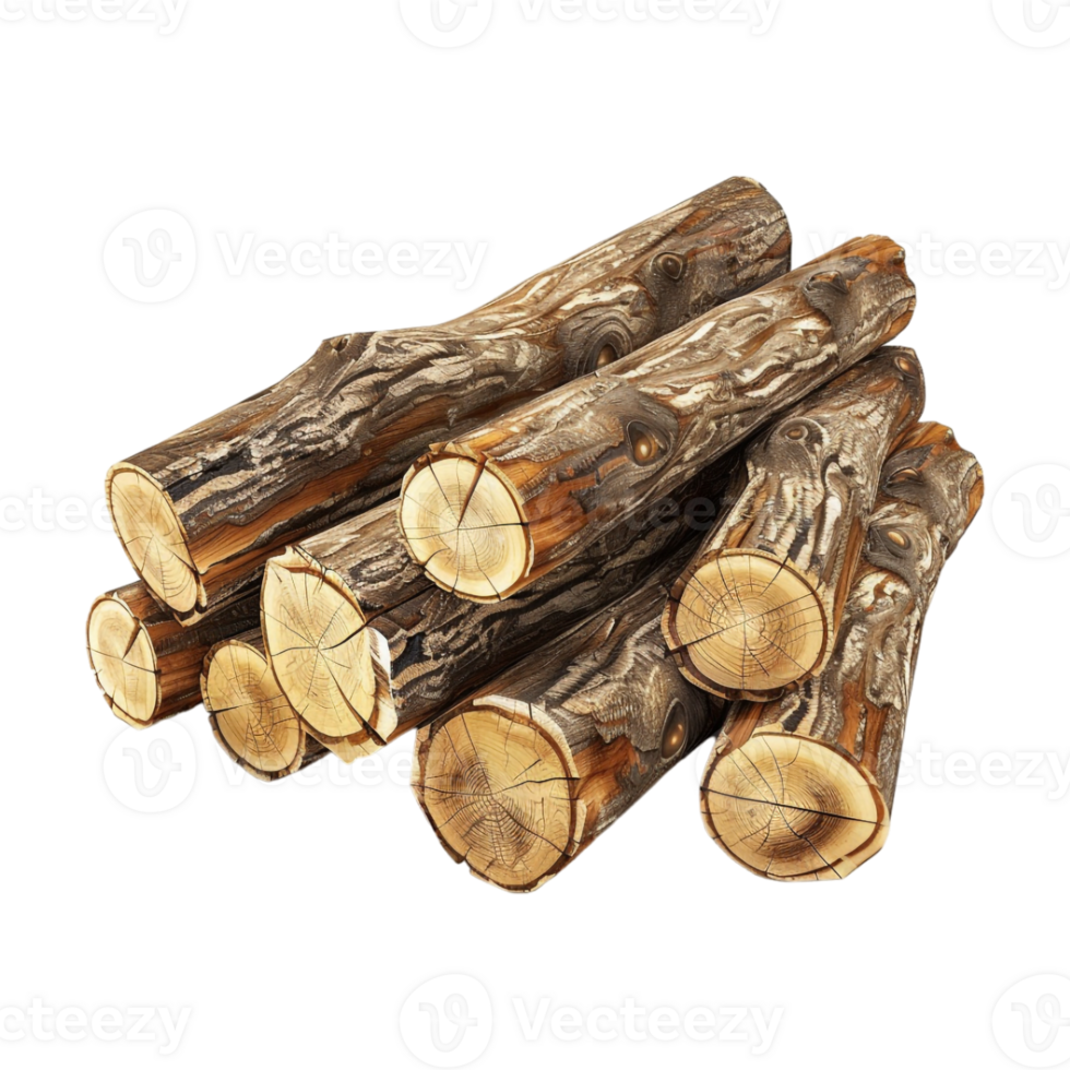 Wooden Logs Stack on Transparent Background png