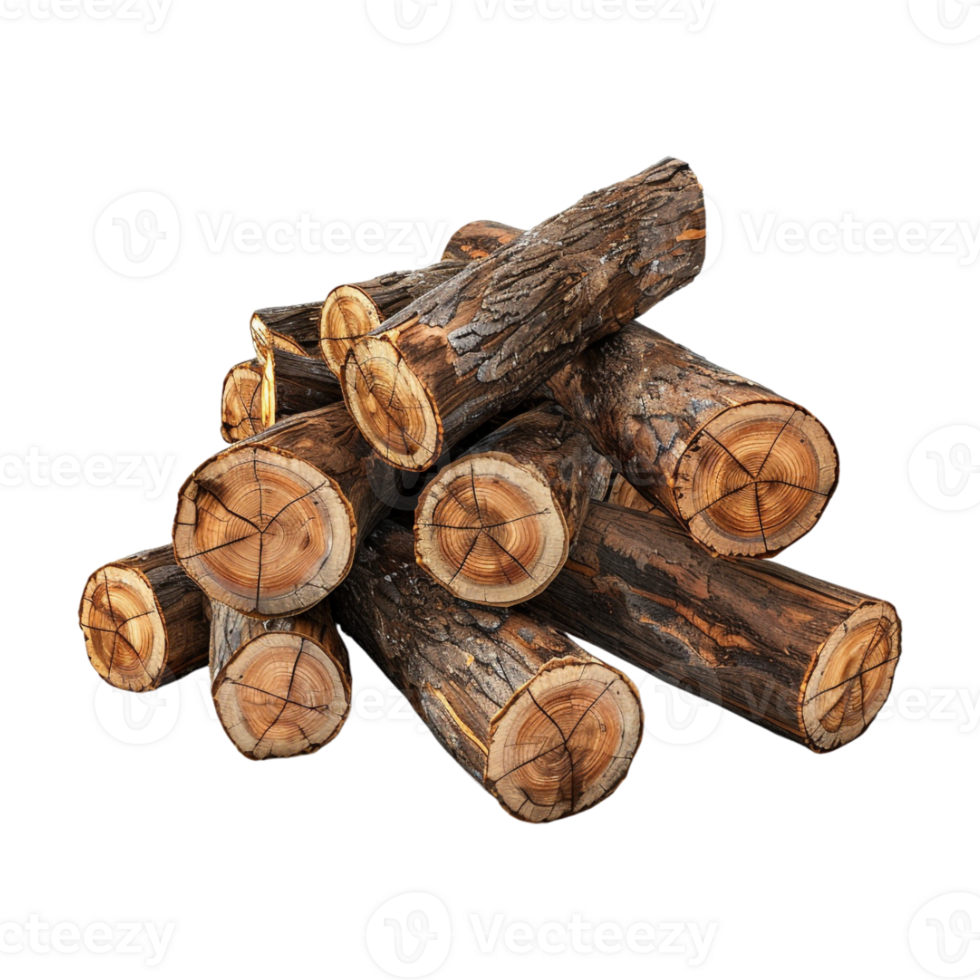 Wooden Logs Stack on Transparent Background png