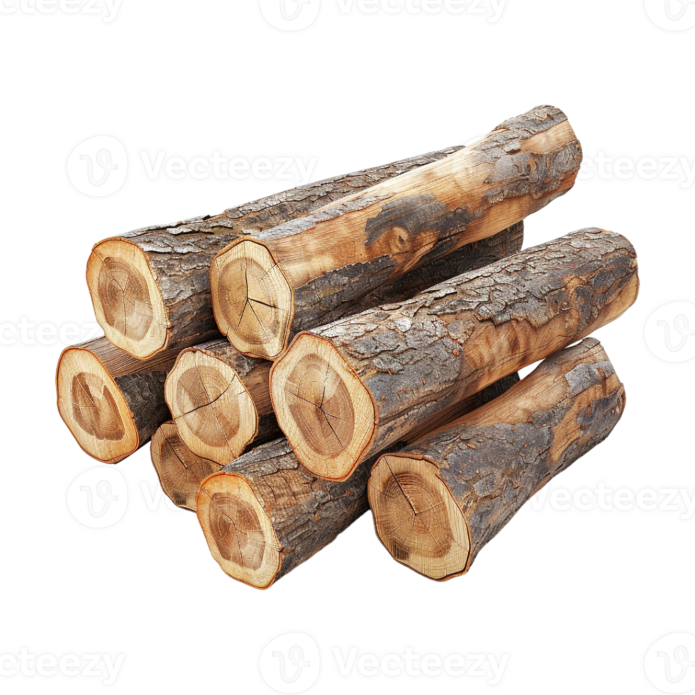Wooden Logs Stack on Transparent Background png