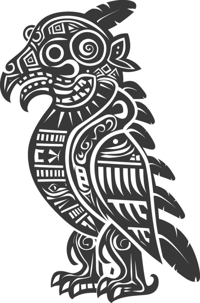 tribal animal using Aztecs style design with engraving style vector