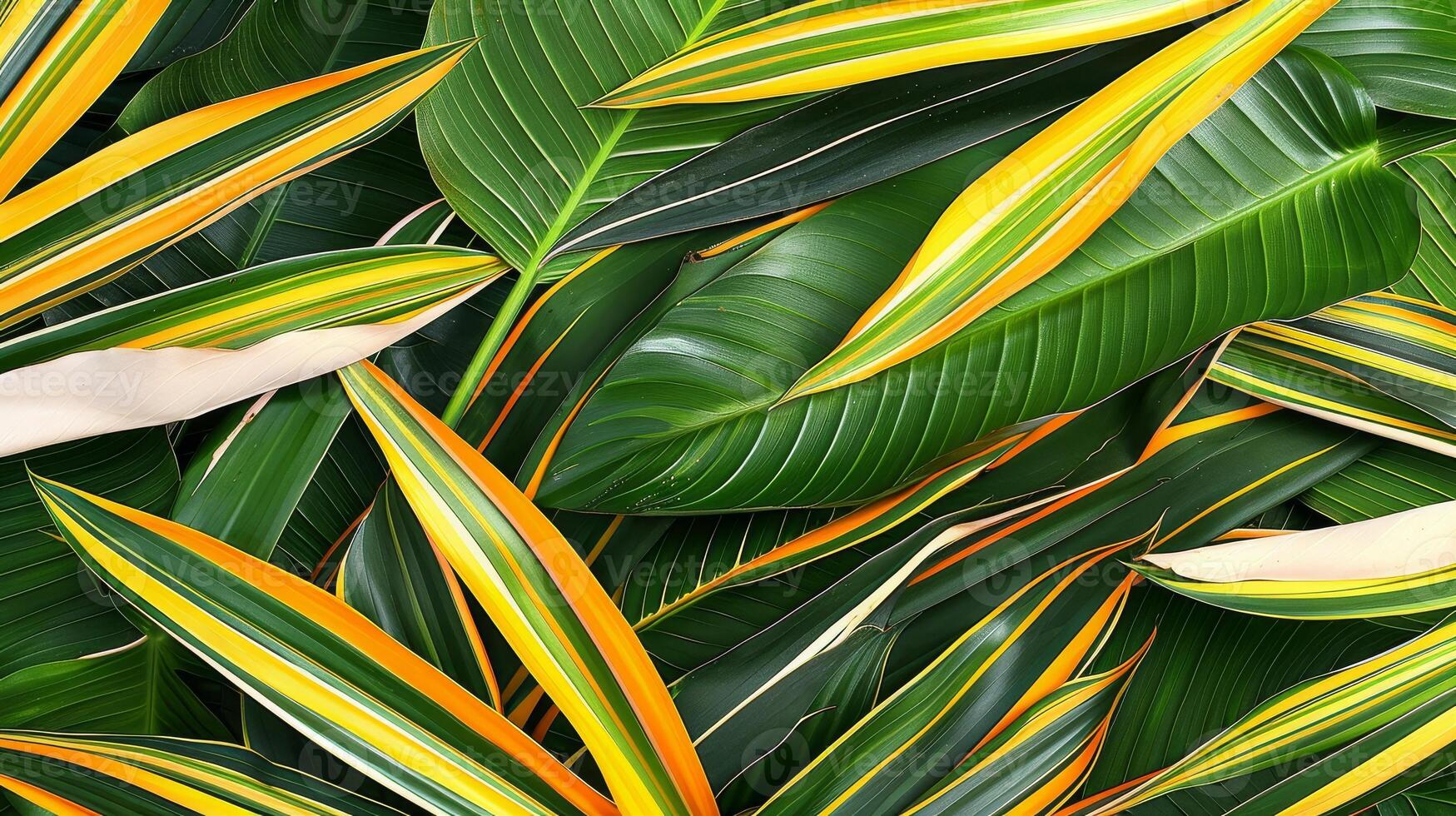 closeup nature view of leaf background. Flat lay, dark nature concept, tropical leaf. photo