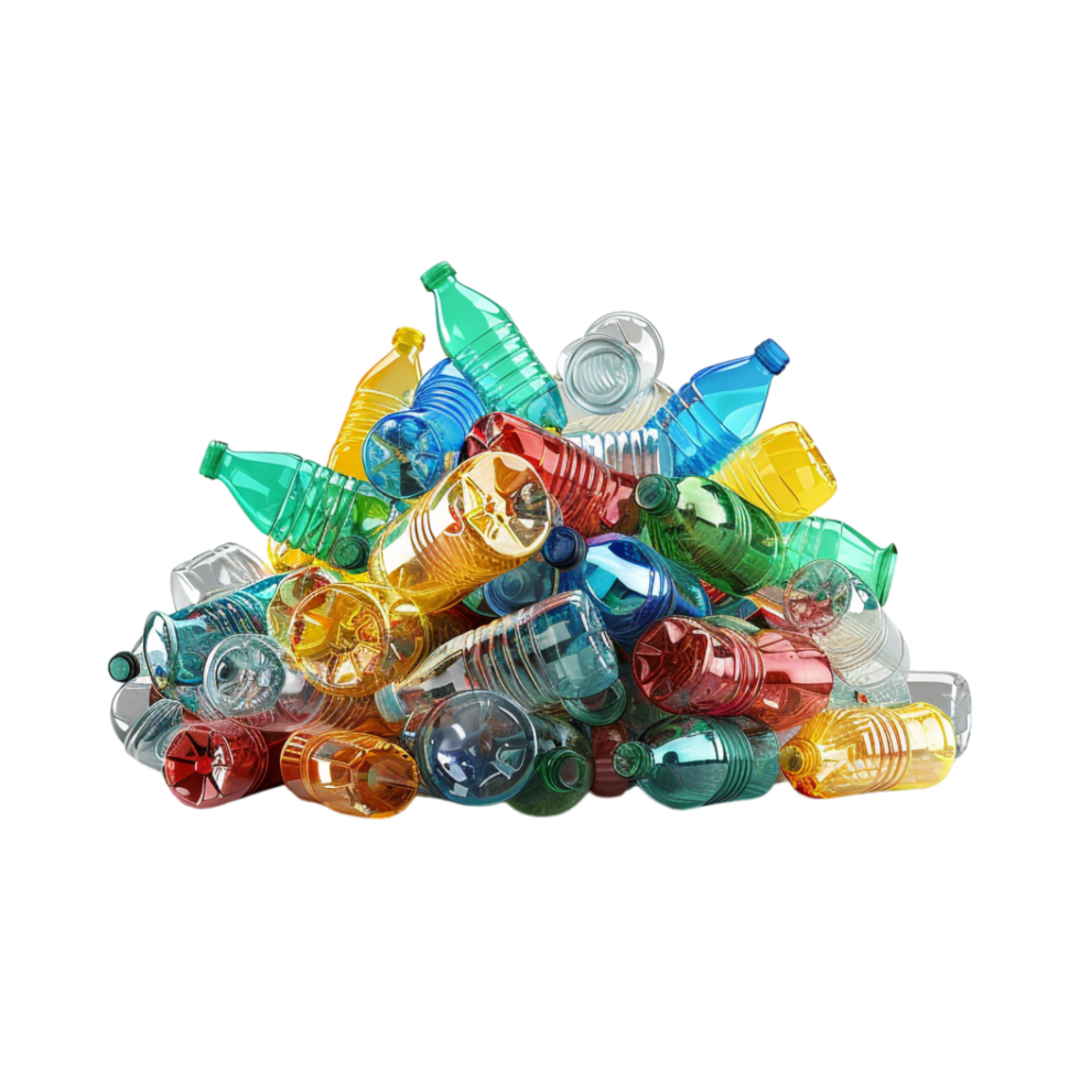 Waste Plastic Bottles Garbage on Transparent Background png