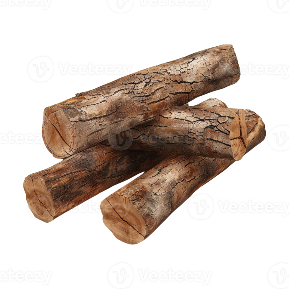 Wooden Logs Stack on Transparent Background png