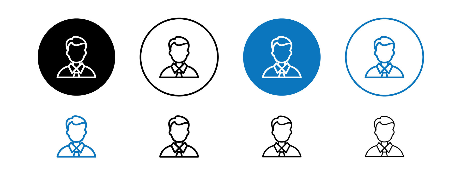 Admin icon set black filled and outlined style. 47090152 Vector Art at ...