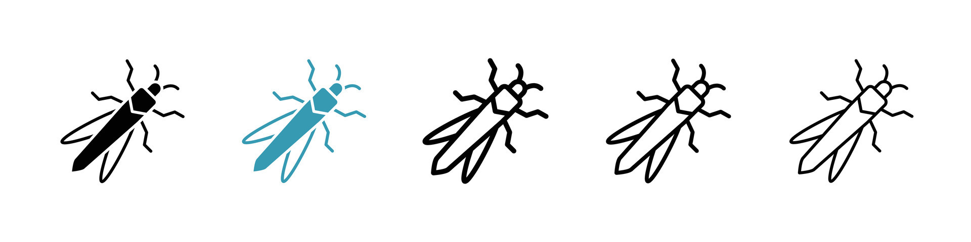 Locust icon set black filled and outlined style. 47090975 Vector Art at ...
