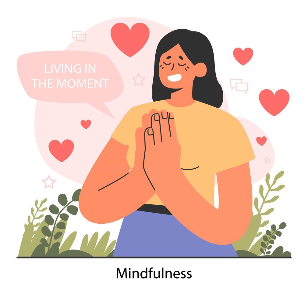 Mindfulness. Emotional awareness and balance. EQ development. vector