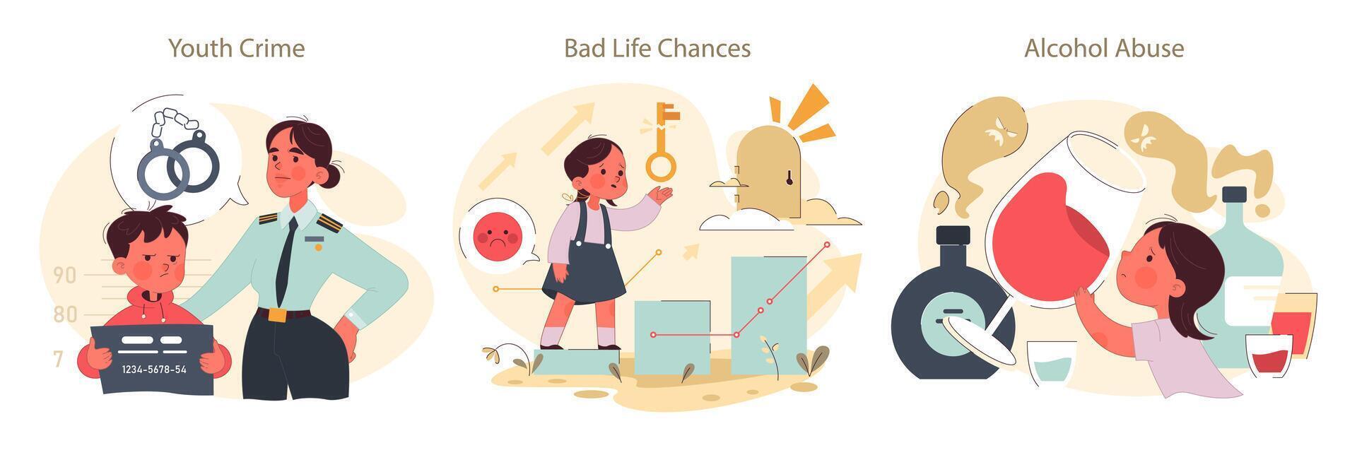 Uninvolved or neglectful fatherhood set. Absent dad showing a lack vector