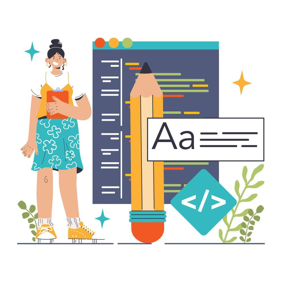 Back-end development. Coding, software engineering or programming vector