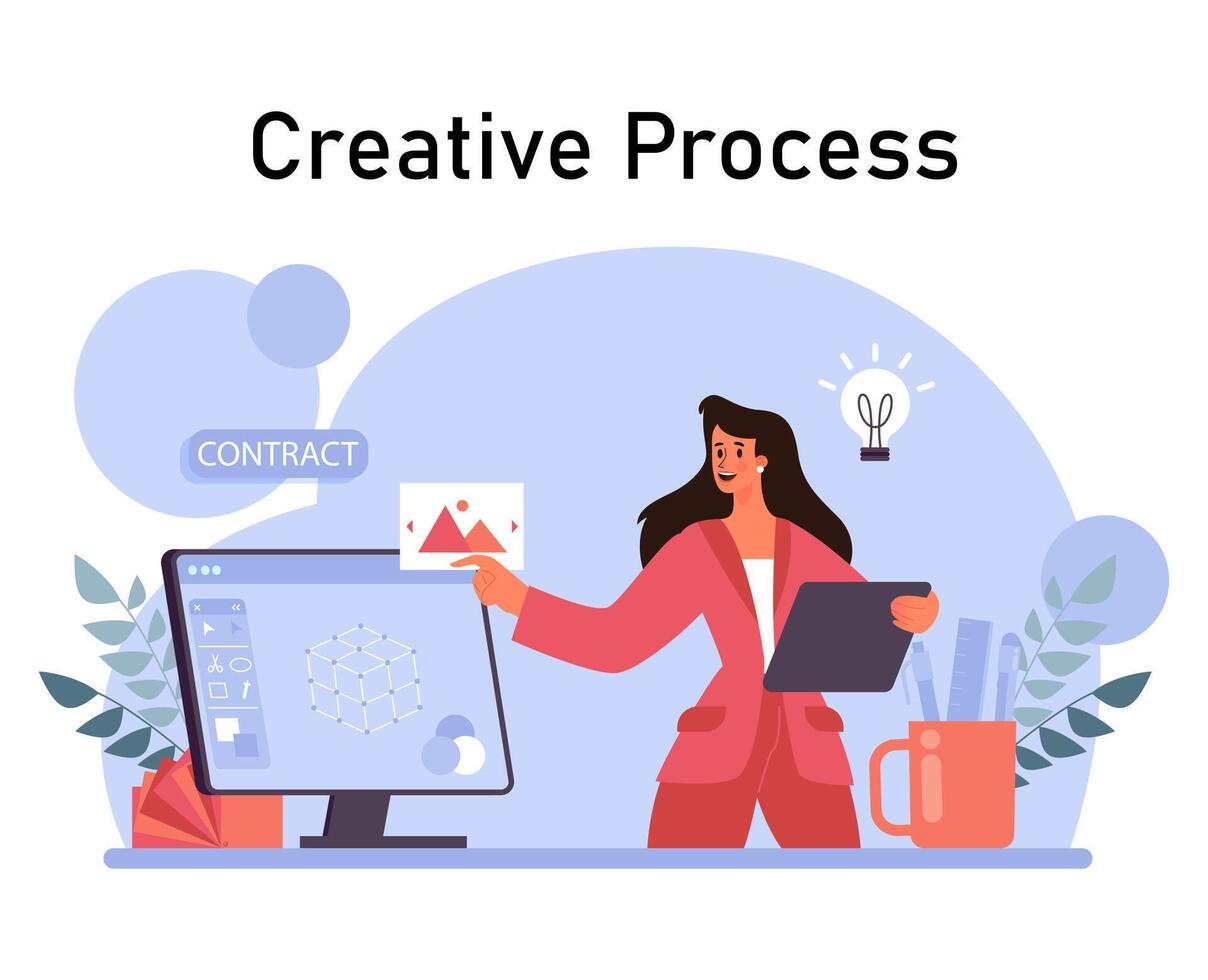 Media. Character producing content in mass media. Data visualization vector