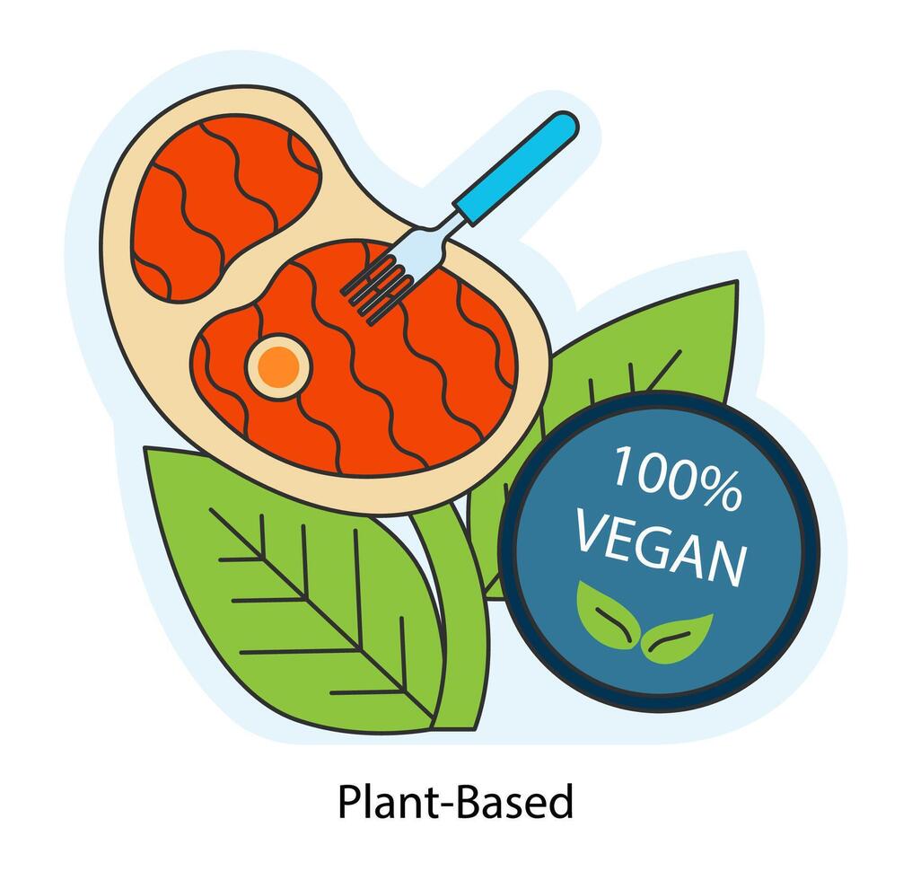 World vegan day. Go vegan. Meat substitutes, meatless product. vector
