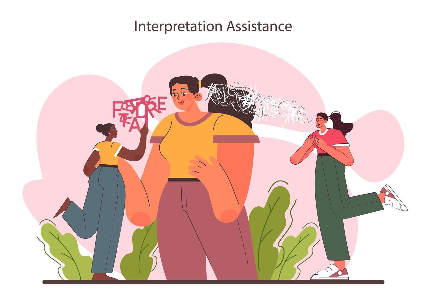 Interpretation. Data literacy. Information understanding, analysis vector