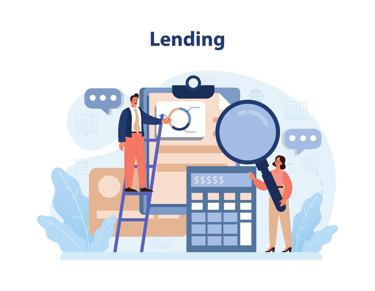 DeFi, decentralized finance. Smart distributed ledger vector