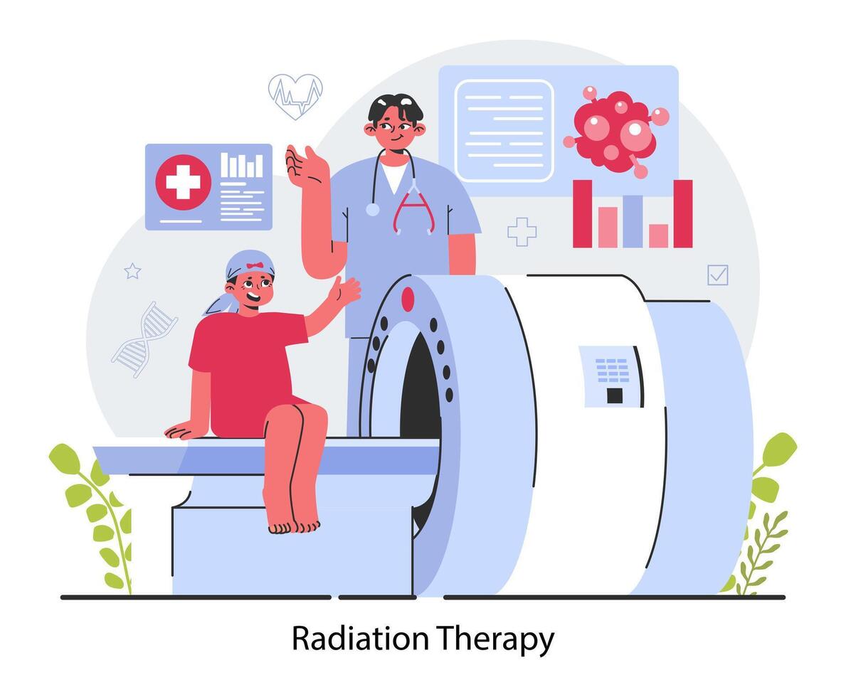 Childhood cancer. Oncology diagnostic and treatment. Chemotherapy vector