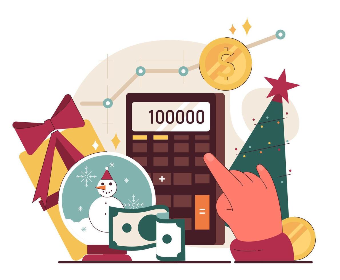 Christmas and new year celebration. Man getting ready for festive night, vector