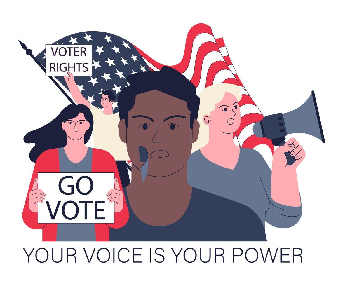 Presidential election. American election campaign between democrats vector