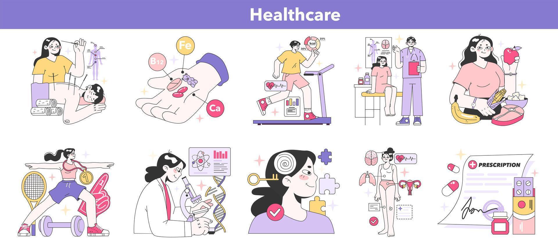 Healthcare set. Flat illustration vector
