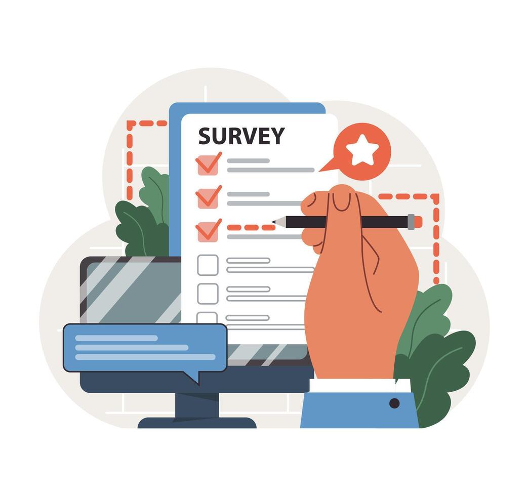 Public opinion polling. Character participation in an online vector