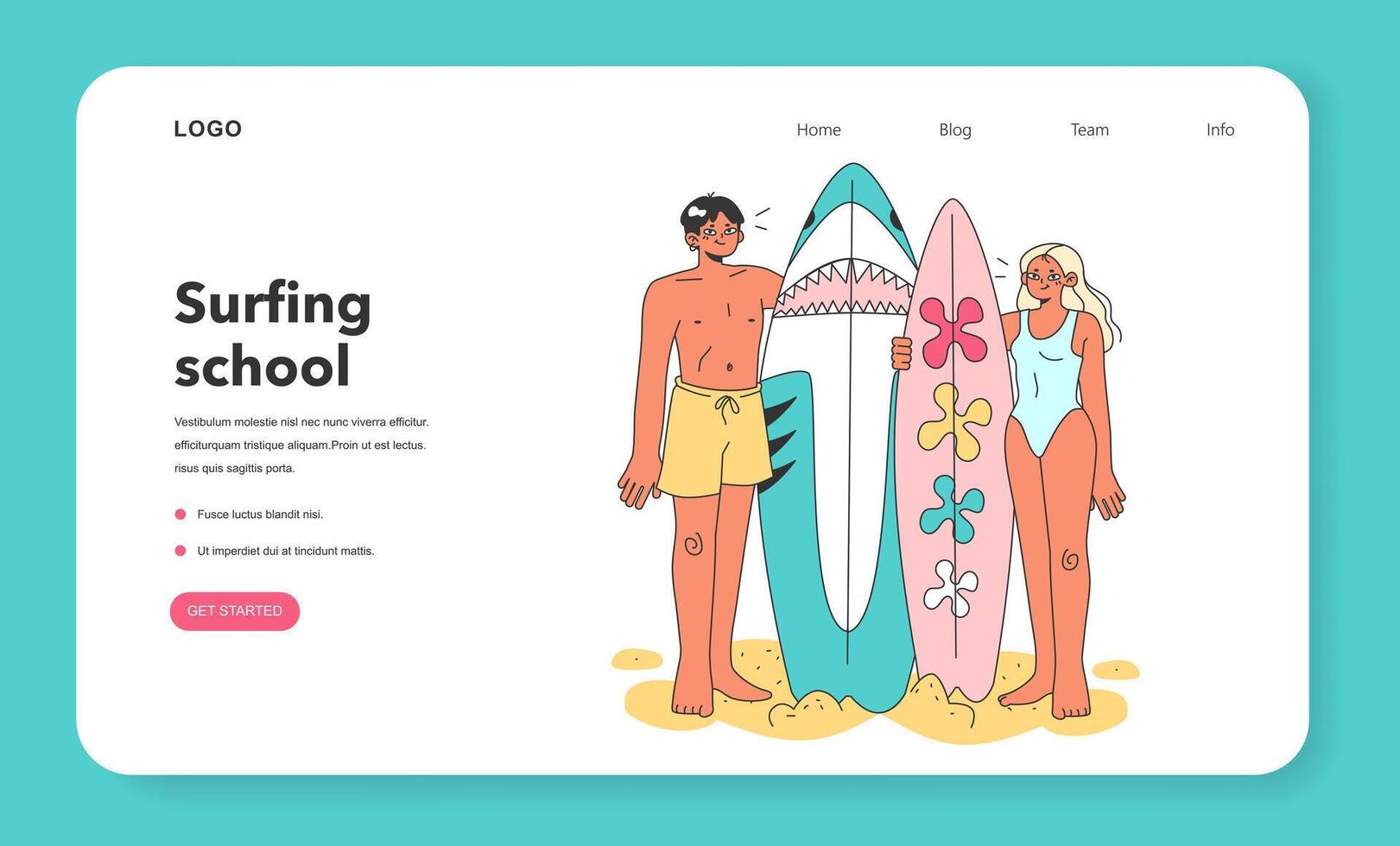 Character in a swimsuit spending time on the beach. vector