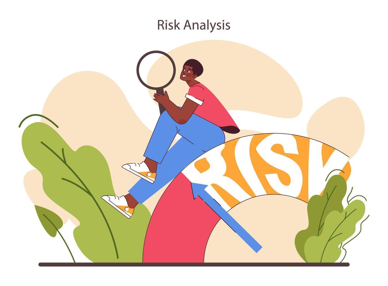 Decision-making with risk assessment. Strategic thinking, brainstorming vector