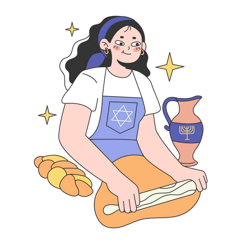 Hanukkah celebrating. Family gathering on religious holidays. vector
