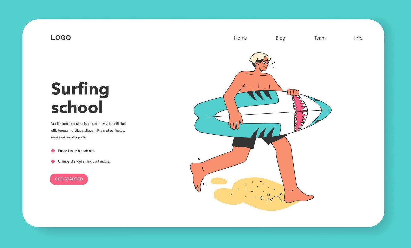 Character in a swimsuit spending time on the beach. vector