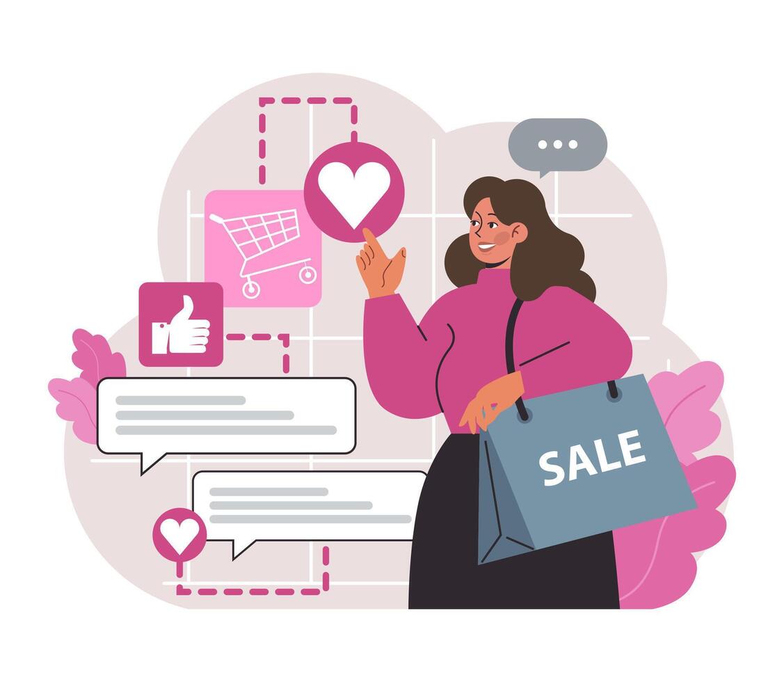 Customer feedback. Consumers reviews public exchange. Sharing a purchased vector