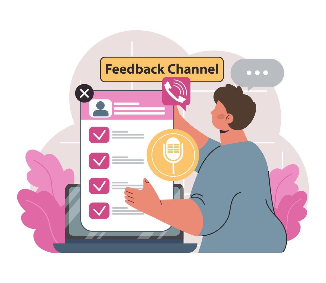 Feedback channel. Consumers reviews and recommendation public exchange vector