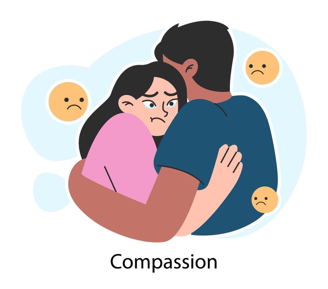 Empathy. Deep understanding of emotions, sympathy and compassion vector