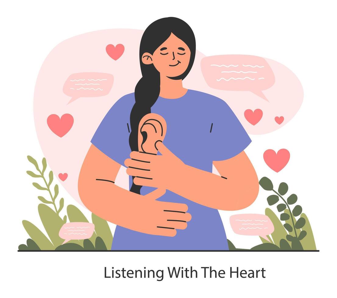 Empathy. Deep understanding of emotions, sympathy and compassion vector