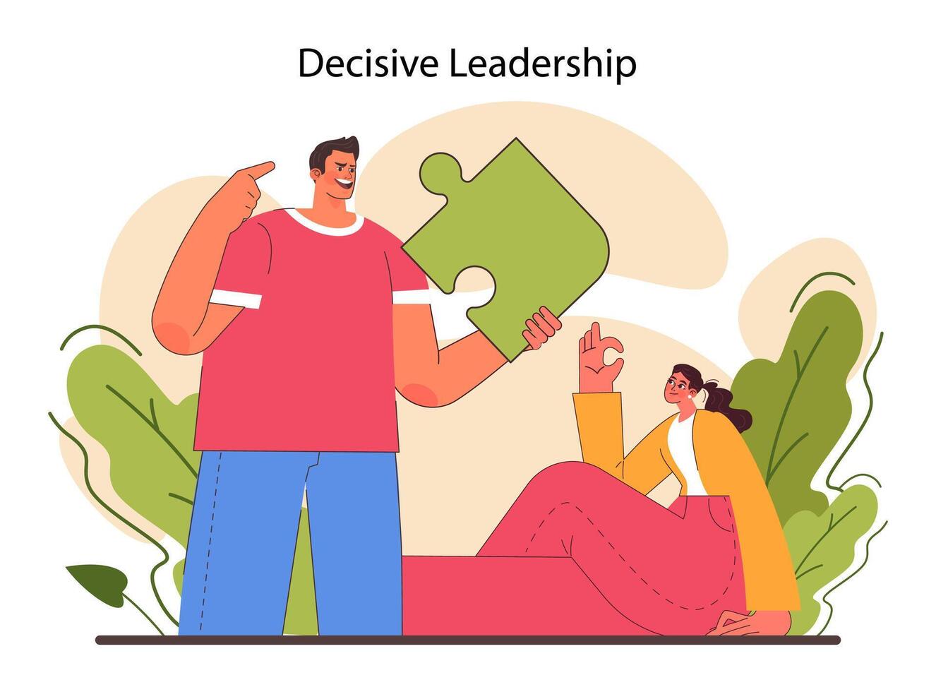 Leadership skill. Top manager professional quality leading a work team vector