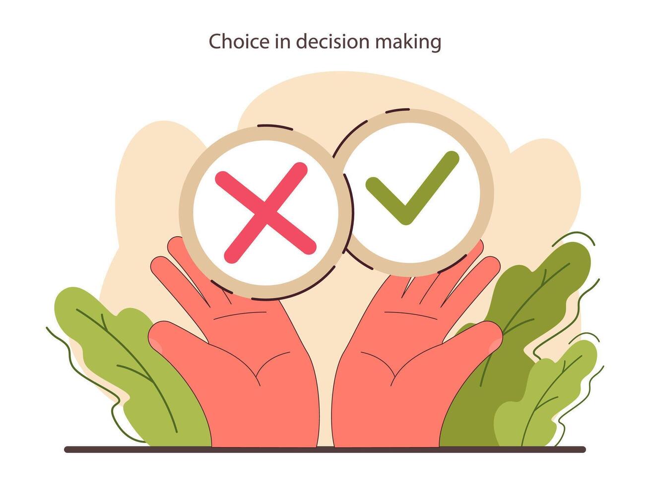 Decision-making set. Strategic thinking, brainstorming and solution research. vector