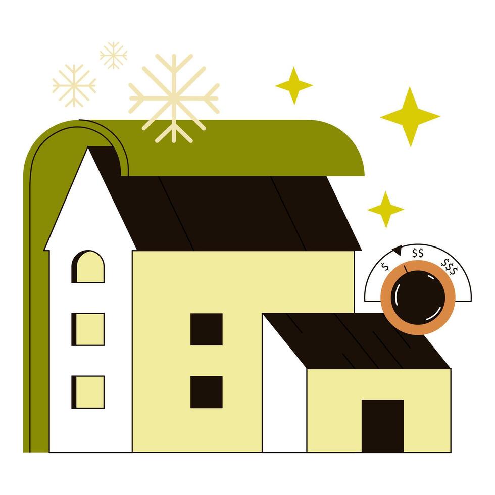 Retrofit movement. Old house modernization and improvement vector