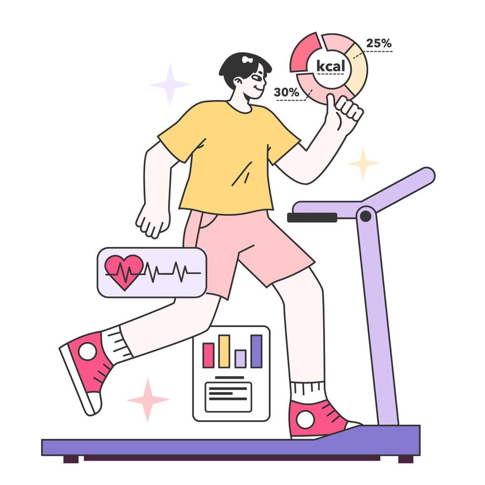 Modern wellbeing practice. Healthy and active lifestyle or daily routine vector
