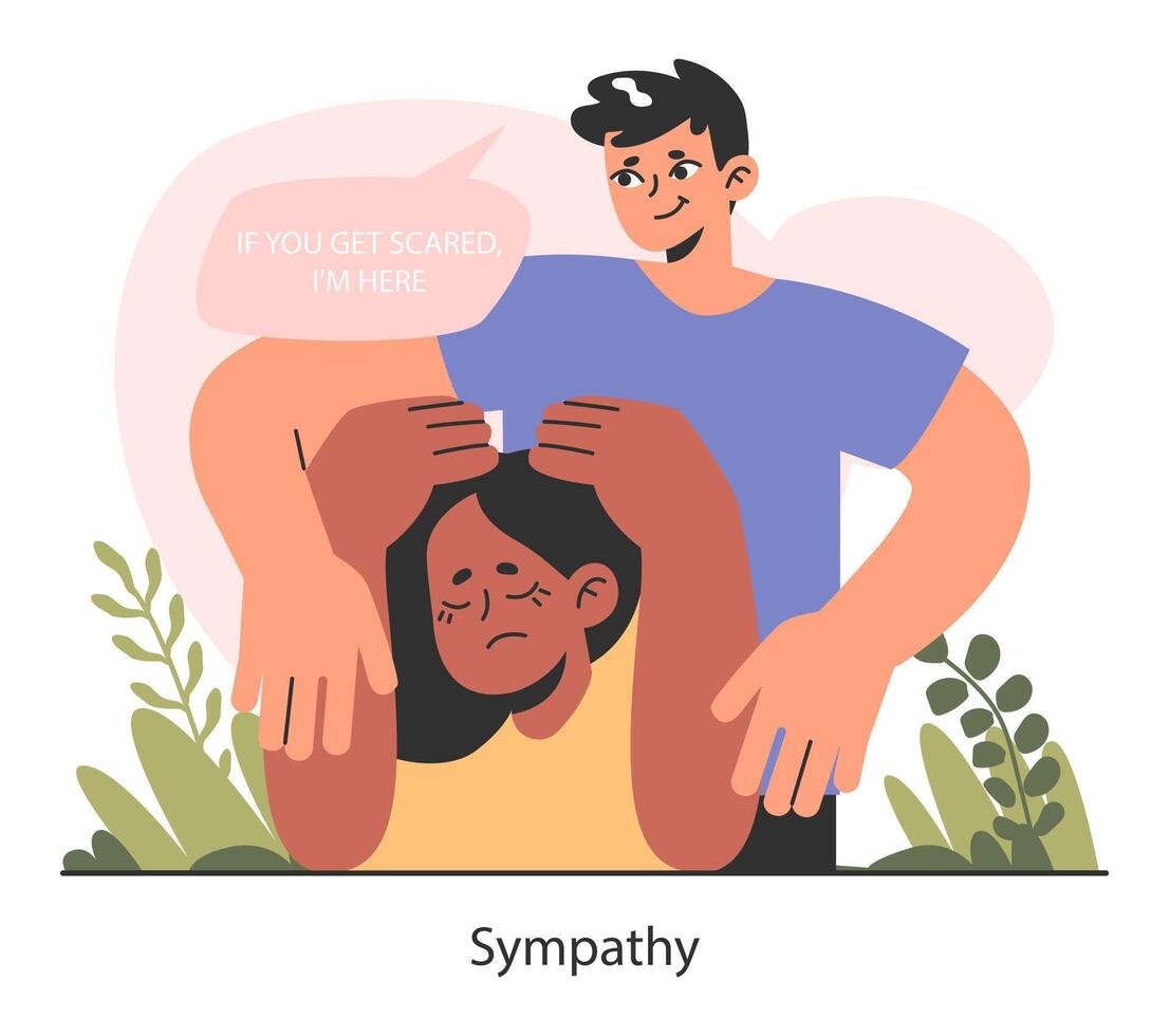 Empathy. Deep understanding of emotions, sympathy and compassion vector