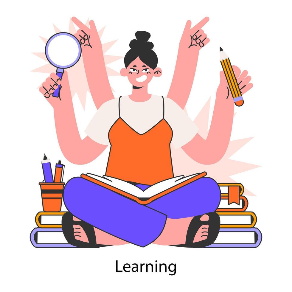 Self-development. Increasing of individual or professional competencies vector