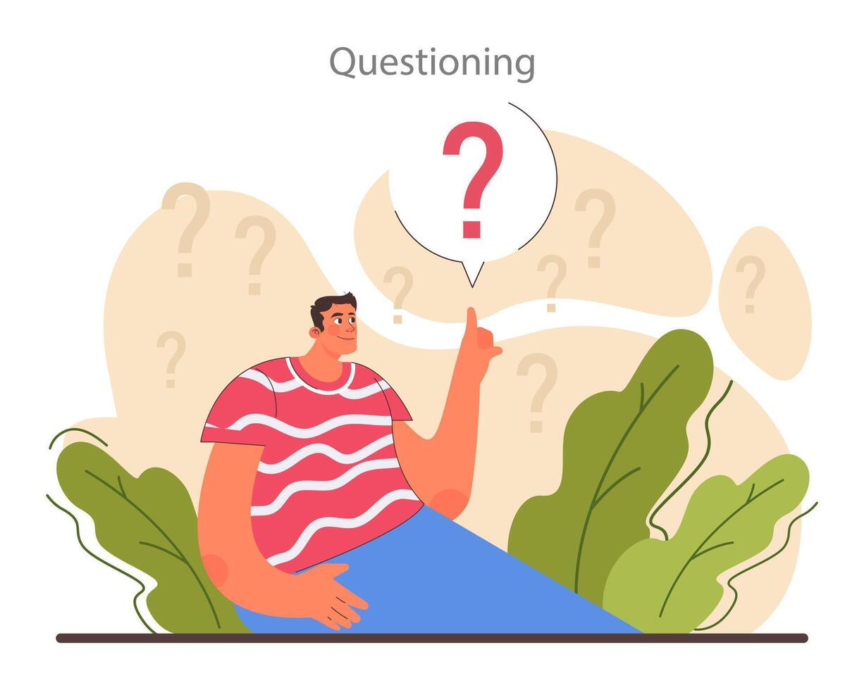 Curiosity set. Inquisitiveness and openness to new ideas and concepts. vector