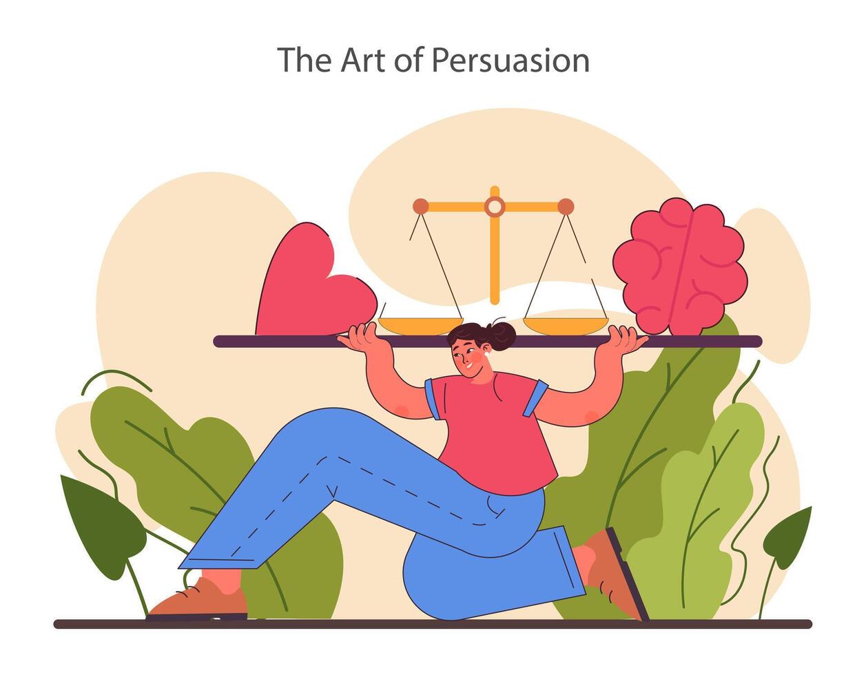 Persuasion. Soft skill, the ability to convince people. Cognitive influence vector