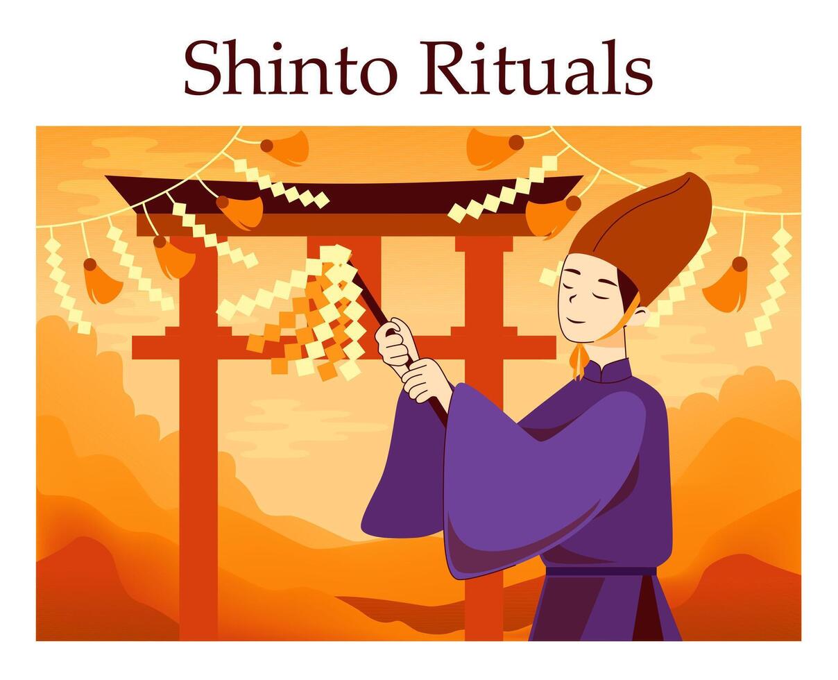 Eastern religion. Asian and middle East religious ideas and rituals. vector