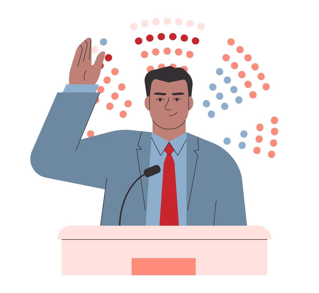 Democracy. Political system, liberty and voting principle. Rule of law vector