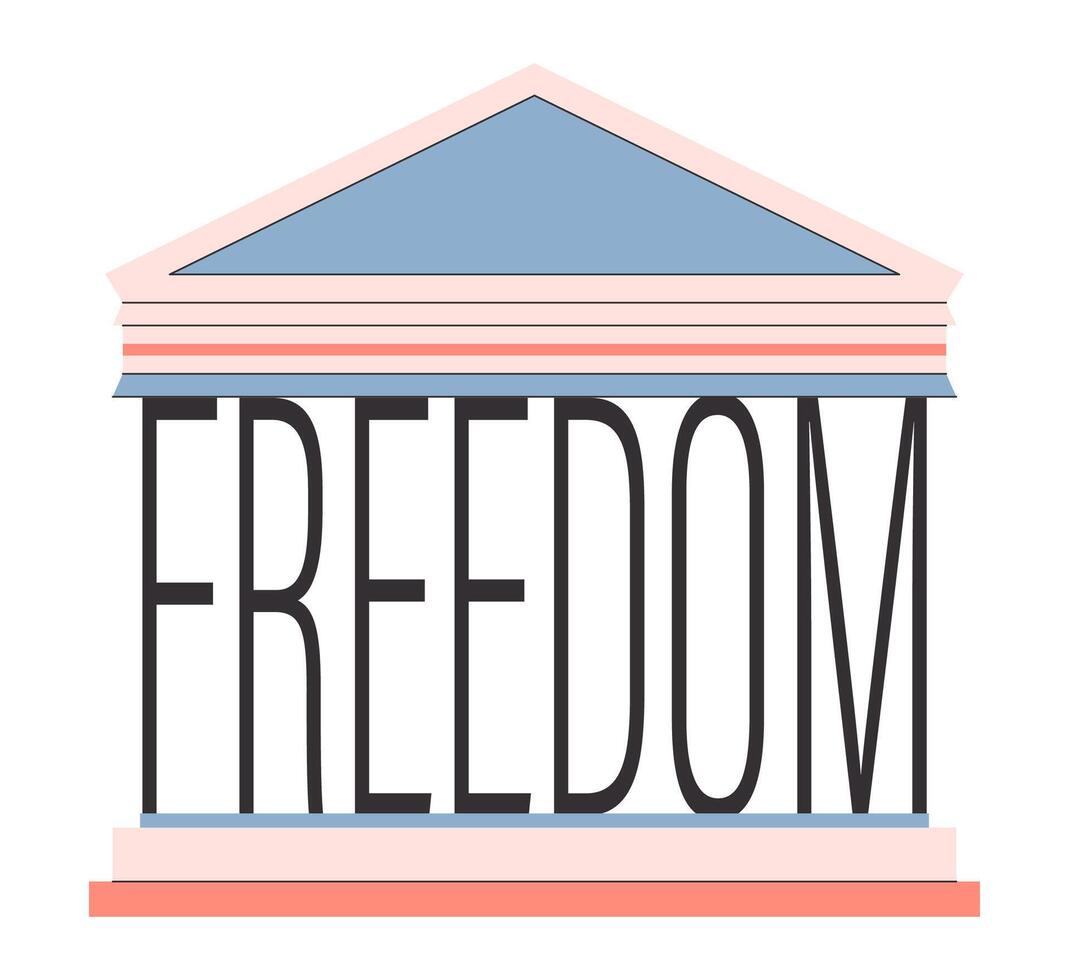 Democracy. Political system, liberty and voting principle. Rule of law vector