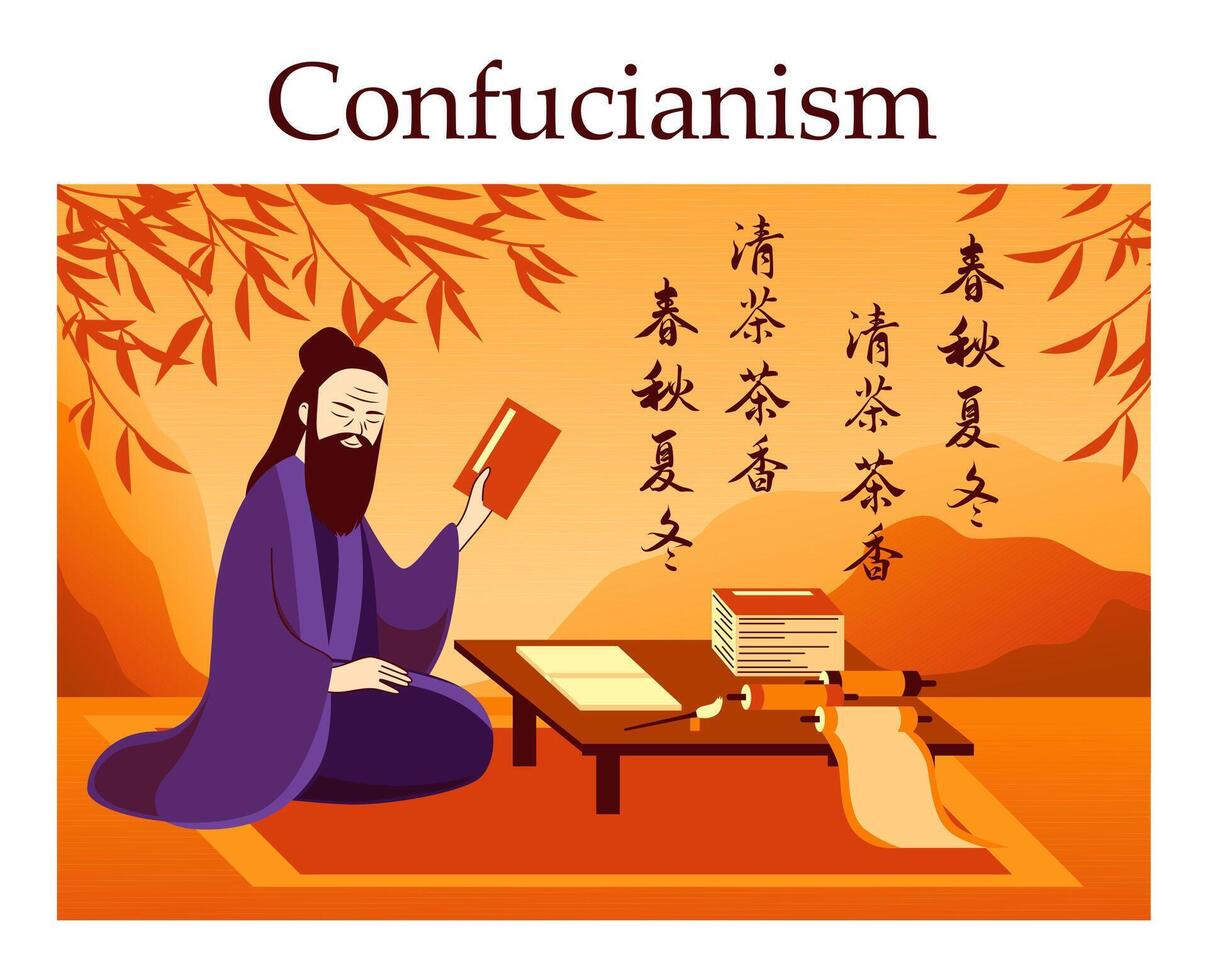 Eastern religion. Asian and middle East religious ideas and rituals. vector
