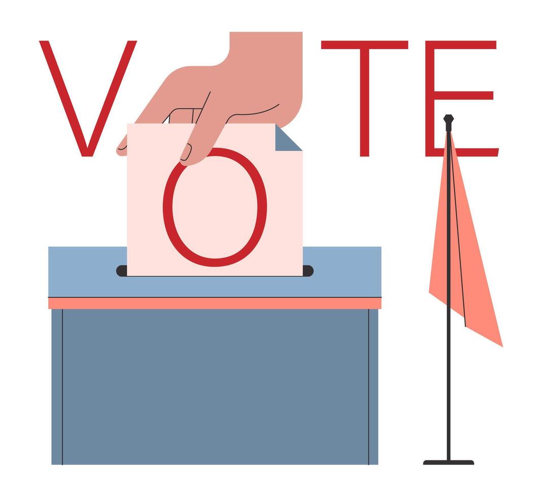 Democracy. Political system, liberty and voting principle. Rule of law vector